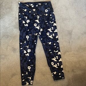 Old Navy Blue and White Floral Leggings